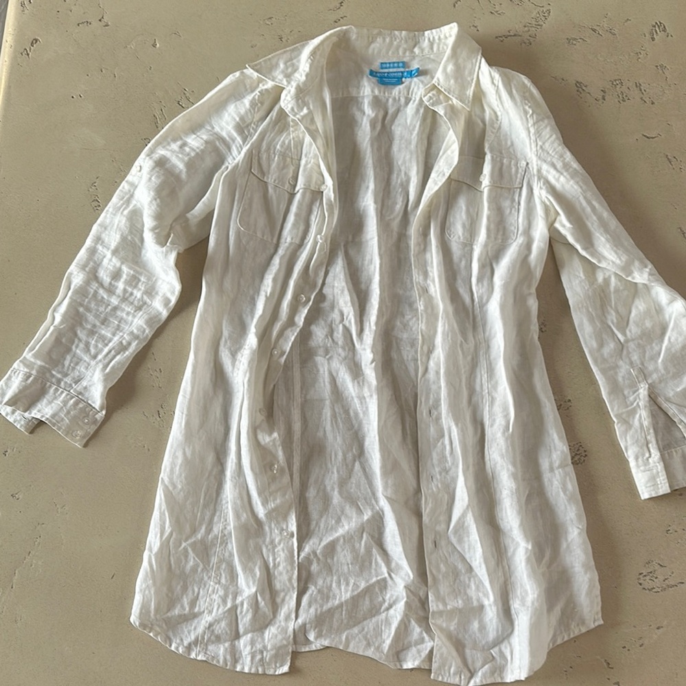 Women's White Linen Jacket